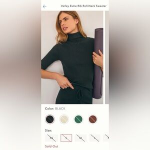 Varley Esme Rib Roll-Neck Sweater - Black